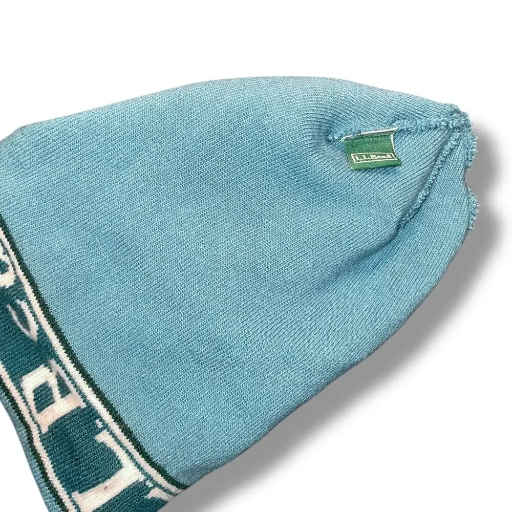 LL Bean Katahdin Beanie Hat Cuffed Adult Skullie Skyline Mountain Ski Snow Retro - Picture 12 of 13